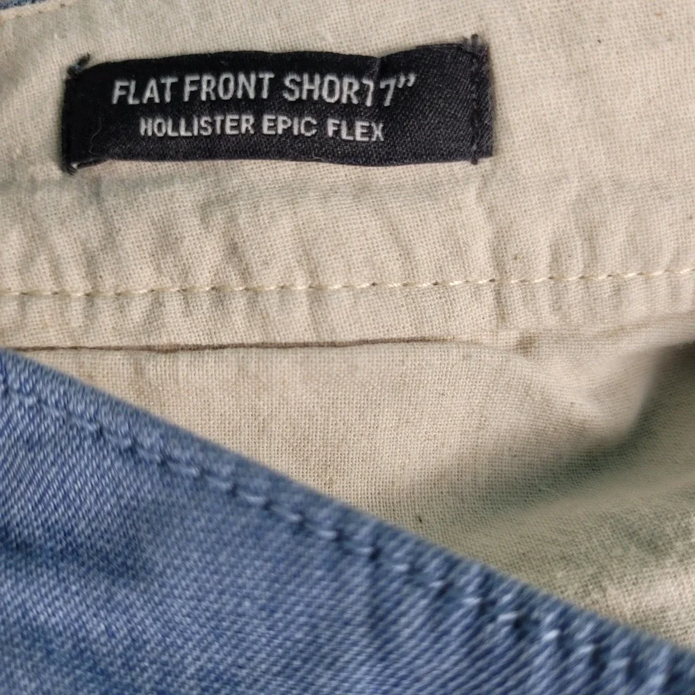 Hollister Shorts‎ Size 27 Blue Pink Flamingo Chino 6.5 Inseam Summer Casual